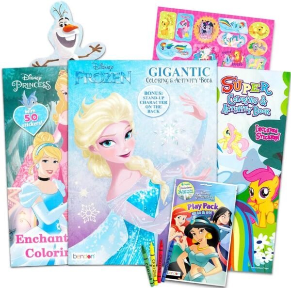 Disney MLP Coloring Book Super Set for Girls -- 3 Giant Coloring