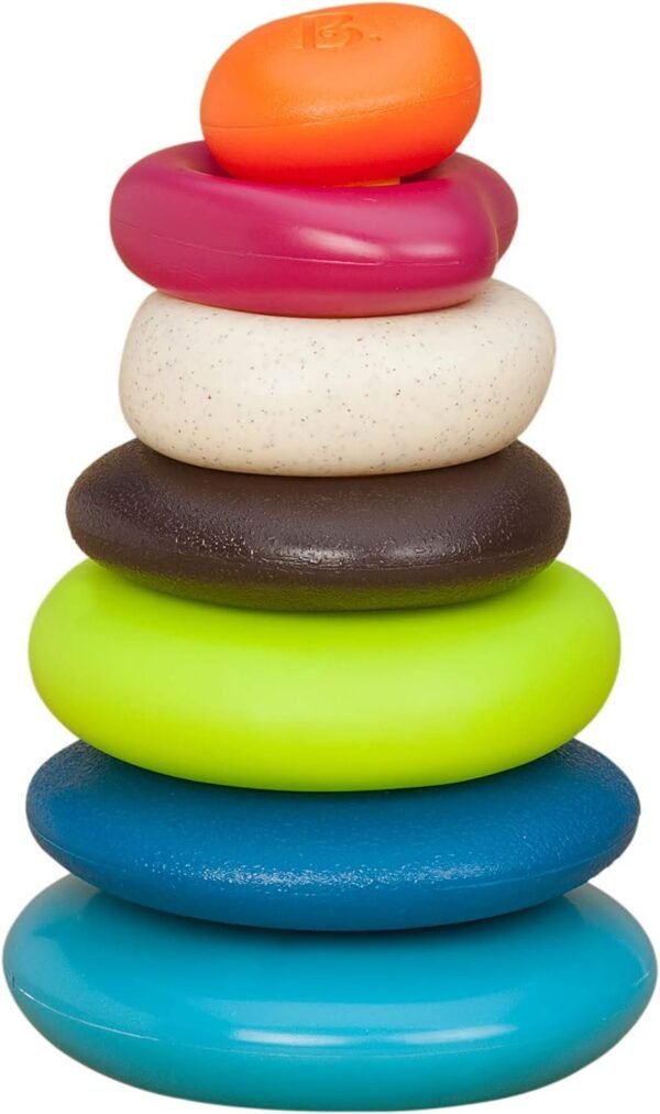 B. toys by Battat B. Toys Stacking Rings Textured Ring Stacker for