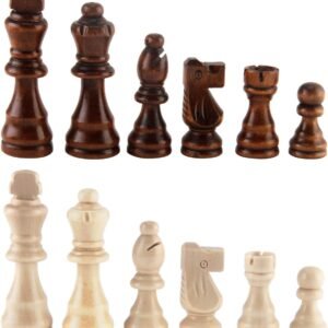 AMEROUS Wooden Chess Pieces 3.03 King, Hand Carved Figure Figurine Chess Pawns