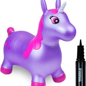 WADDLE Bouncy Riding Hopper Large Inflatable Hopping Animal, Indoors and Outdoors Ride
