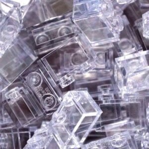 Lego Building Accessories 1 x 2 Clear Transparent Brick without Pin, Bulk
