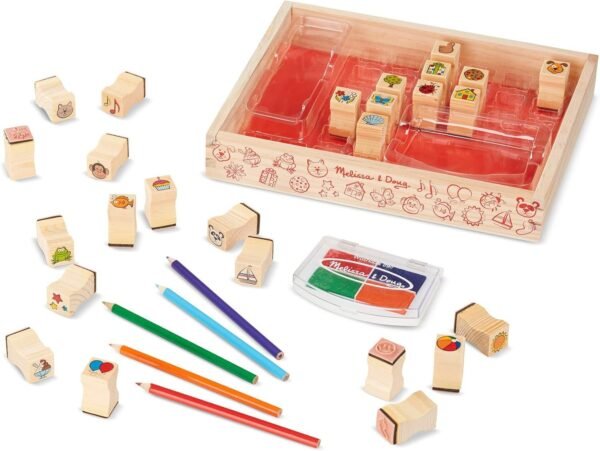 Melissa & Doug Wooden Favorite Things Stamp Set Kit Toy