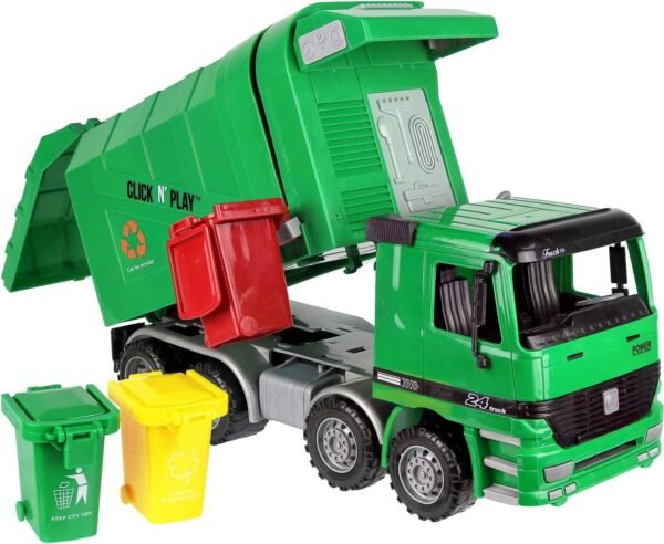 Click N Play Friction Powered Garbage Truck Toy with Garbage Cans Vehicle