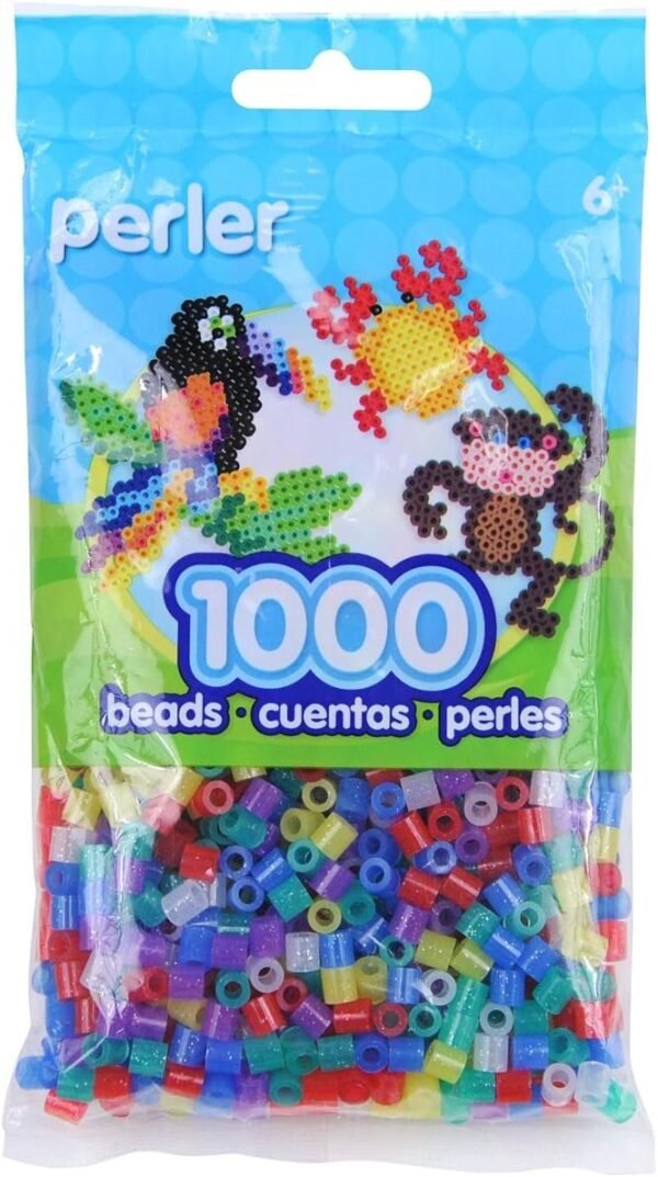 Perler Beads Fuse Beads for Crafts, 1000pcs, Multicolor Glitter Kit