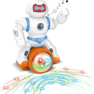 Vokodo Musical Dancing Robot with Disco Ball Flashing Lights Self Riding Plays