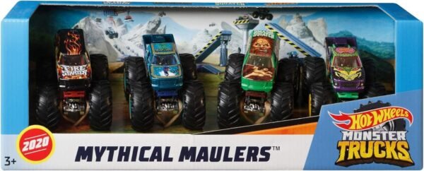 Hot Wheels Monster Trucks 164 Scale 4-Pack Assortment with Giant Wheels Gift