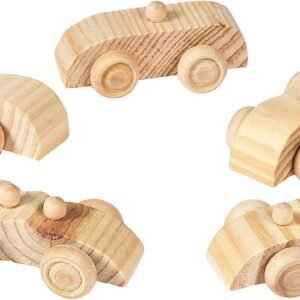 Fun Express Unfinished Wooden Cars Set of 12 Toys DIY Crafts- Crafts