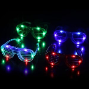 12 Pack - LED Slotted Shades - Light Up Glasses for Adults