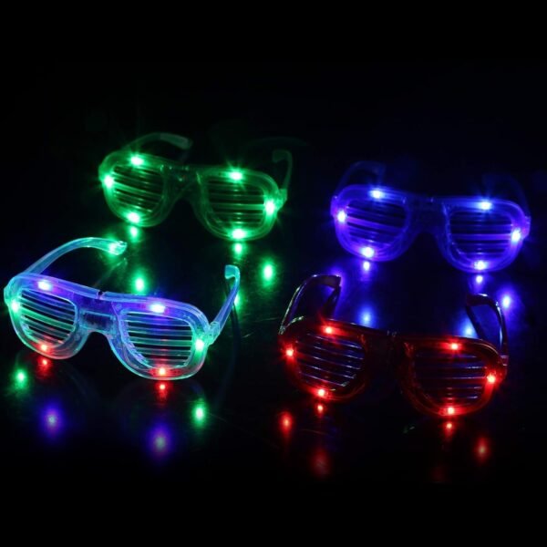 12 Pack - LED Slotted Shades - Light Up Glasses for Adults