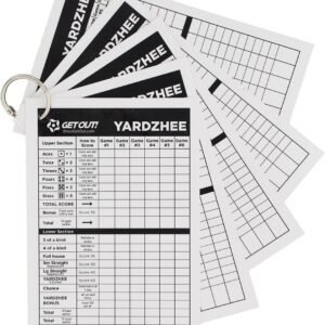 Get Out Giant Yard Dice Laminated Score Keeper Cards Small 5pk Jumbo