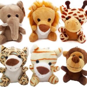 OuMuaMua 6pcs Jungle Animal Plush Toys Stuffed Animals Set - 4.8 Inch