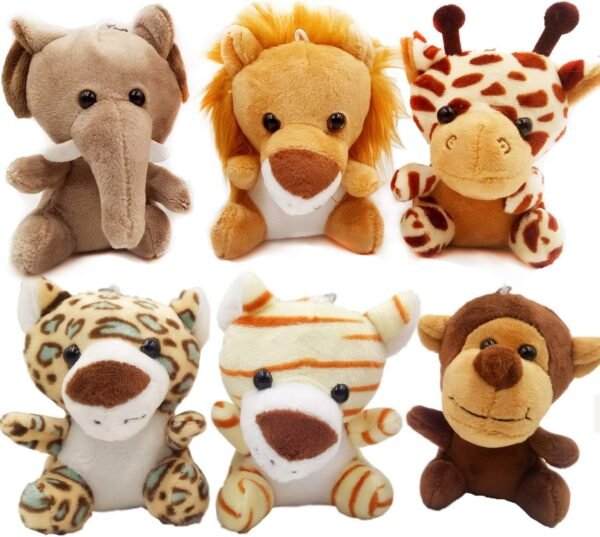 OuMuaMua 6pcs Jungle Animal Plush Toys Stuffed Animals Set - 4.8 Inch