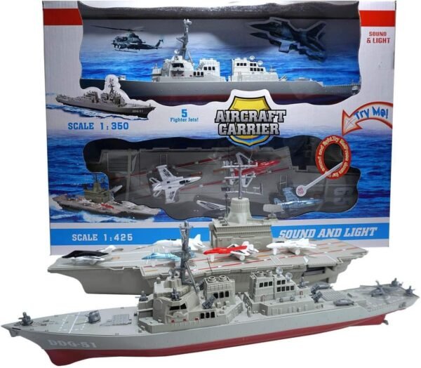 Xplore Toys Aircraft Carrier Toy,with 5 Aircrafts Includes Destroyer Ship