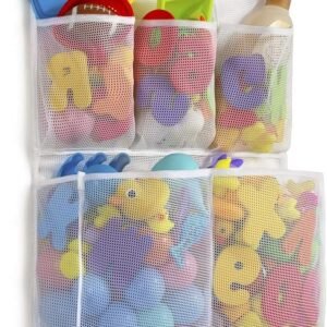 Tenrai Mesh Bath Toy Organizer, 4 Ultra Strong Hooks, Bathtub Storage Bag,