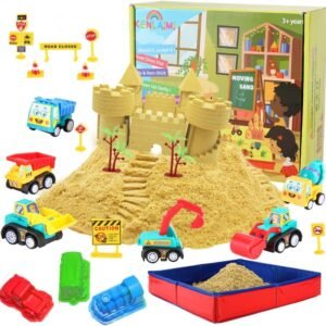 Construction Moving Sand Kit - Kenlaimi Play Sand for Kids - Construction