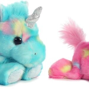 Aurora Bundle of 2 Stuffed Beanbag Animals - Blueberry Ripple Unicorn &