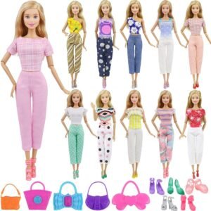 Ecore Fun Lot 15 Item Girl Doll Clothes Casual Outfits Accessories for