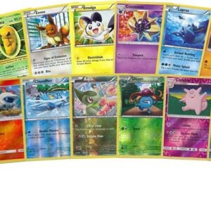 100 Assorted Pokemon Cards with 10 Reverse Foils Includes Golden Groundhog Box