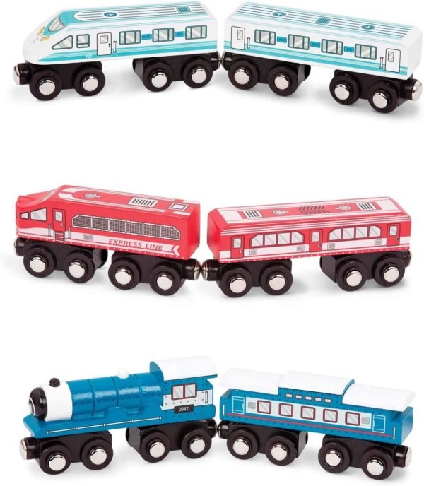 Battat Wooden Passenger Trains Classic & Compatible Wooden Toy Train Car Accessories