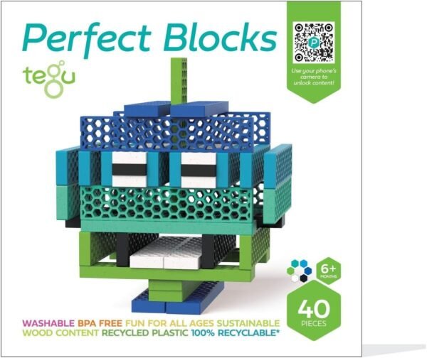 Tegu 40 Piece Perfect Blocks Building Set- Amazon Exclusive - Green &