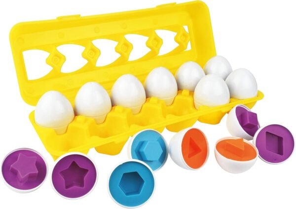 Skoolzy Matching Eggs Color Sorting Toys for Toddlers - Educational Toy Shapes