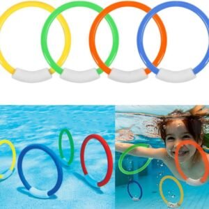 Ytuomzi Dive Rings Swimming Pool Toy Rings 4 PCS Plastic Diving Ring
