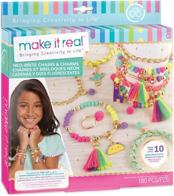 Make It Real - Neo-Brite Chains and Charms. DIY Gold Chain Charm