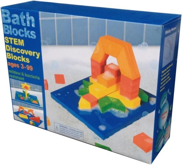 BathBlocks Stem Discovery Blocks Bathtub Toy, Pillows 47 STEM Discovery Blocks