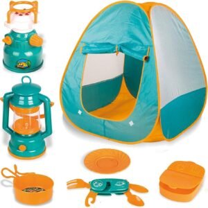 Little Explorers Kids Pop Up Play Tent with Camping Gear Outdoor Toy