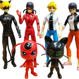 Vitadan 6pcs Ladybug Action Figure - Ladybug and cat Noir Miraculous Action
