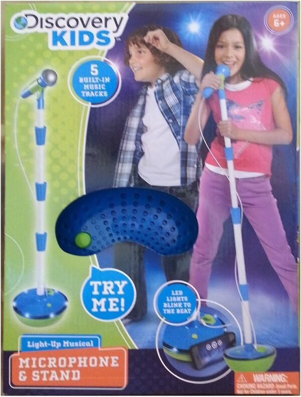 Discovery Kids Light-Up Musical Microphone and Stand Kit Toy Fun