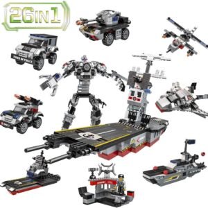 Lucky Doug 1013PCS Building Bricks Set, 26 in 1 Aircraft Carrier Building