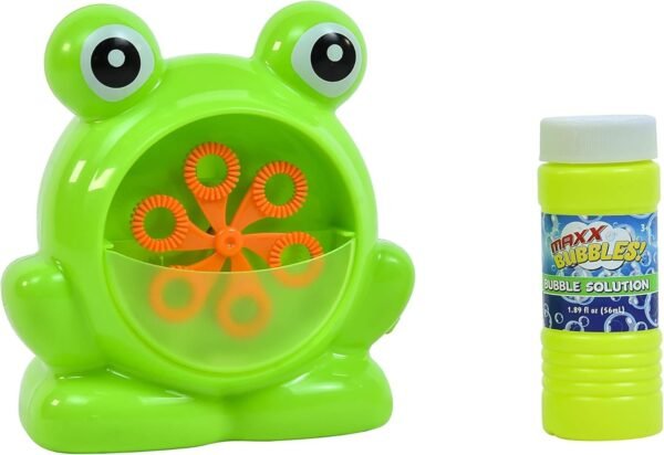 Sunny Days Entertainment Maxx Bubbles Mini Green Frog Bubble Machine Durable Automatic