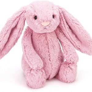 Jellycat Bashful Pink Tulip Bunny Stuffed Animal, Medium, 12 inches