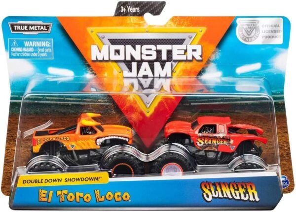 Monster Jam, Official El Toro Loco Vs. Slinger Die-Cast Monster Trucks, 1