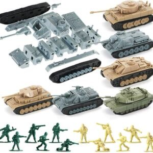WW2 Army Tank and Army Men Toys Playset,6 Take Apart Military Vehicles