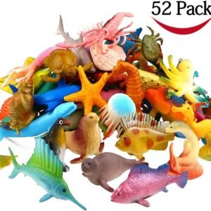 Funcorn Toys Ocean Sea Animal, 52 Pack Assorted Mini Vinyl Plastic Animal