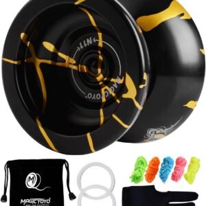 MAGICYOYO Professional Unresponsive Yoyo N11 Alloy Aluminum YoYo Ball Black with Golden