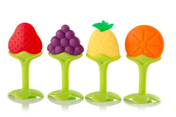Baby Teething Toys w/Safe Smoothened Edges 4 Count Food Grade Soft Silicone