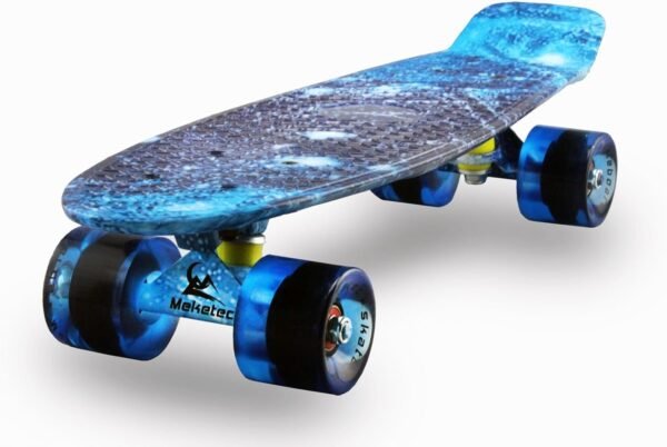 Meketec Skateboards Complete 22 Inch Mini Cruiser Retro Skateboard for Kids Boys