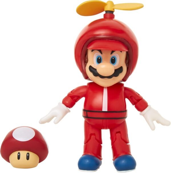 World of Nintendo 4 Propeller Mario Action Figure with Coin Action Figure
