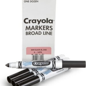 Crayola Black Washable Markers, Broad Line Markers, 12 Count Kit