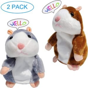 Tockrop 2 Pack Talking Hamster Mouse Plush Interactive Toy Repeat What You