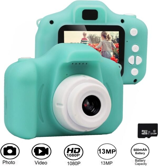 Gurmoir Kids Camera Rechargeable Camera 2.0 inch Screen13MP HD 1080P Video Record