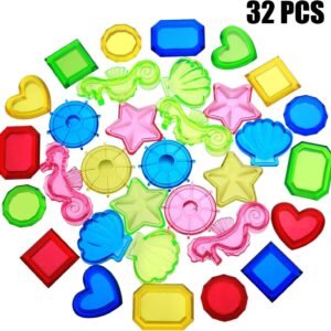 32 Pieces Sinking Dive Gem Pool Toy Sinking Diving Gems Colorful Acrylic