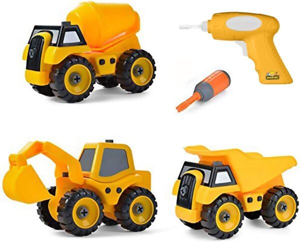 Build Me Set of 3 Take Apart Construction Truck Toys, Dump Truck,