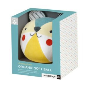 Petit Collage Eco-Friendly Organic Cotton Baby Soft Chime Ball, Blue