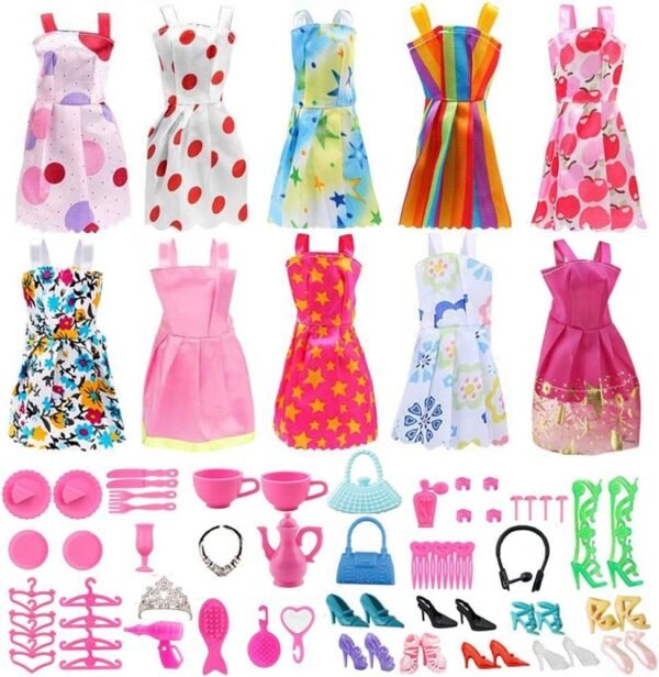 Doll Clothes for Barbie Dresses Gown with Shoes Outfit Set for Xmas