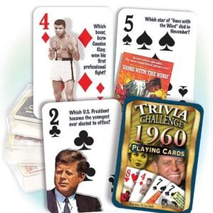 Flickback 1960 Trivia Playing Cards 60th Birthday or Anniversary Kit