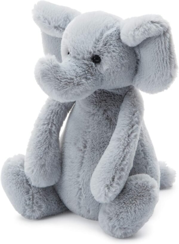Jellycat Bashful Grey Elephant Stuffed Animal, Medium, 12 inches Kit